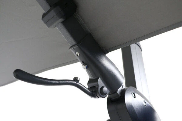 OUTFLEXX Ampelschirm, Anthrazit, Pulverbesch. Aluminium, 300x300 Cm, Inkl. Plattenständer, Twist-Funktion – Bild 13