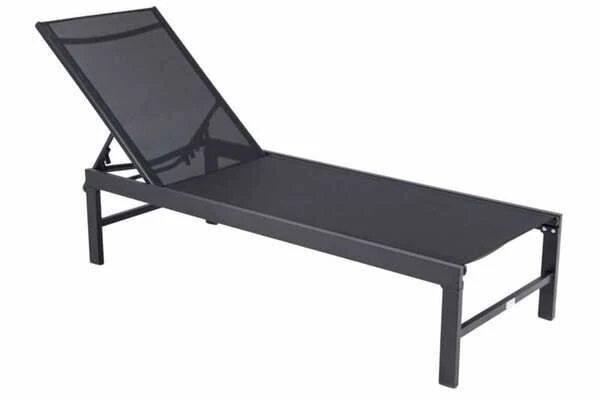 OUTFLEXX Liege, Anthrazit Matt/schwarz, Alu/Textilene, 190x62x34cm, Rückenlehne Verstellbar – Bild 2
