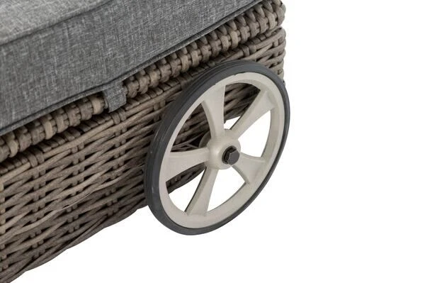 OUTFLEXX Rollliege, Grau, Polyrattan, 200x70x27,5cm, Rückenlehne 5-fach Verstellbar – Bild 11