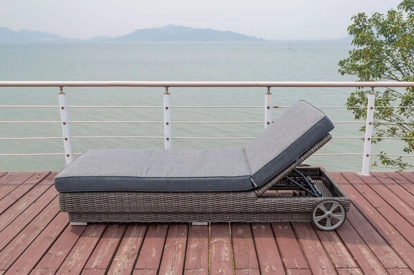 OUTFLEXX Rollliege, Grau, Polyrattan, 200x70x27,5cm, Rückenlehne 5-fach Verstellbar – Bild 15