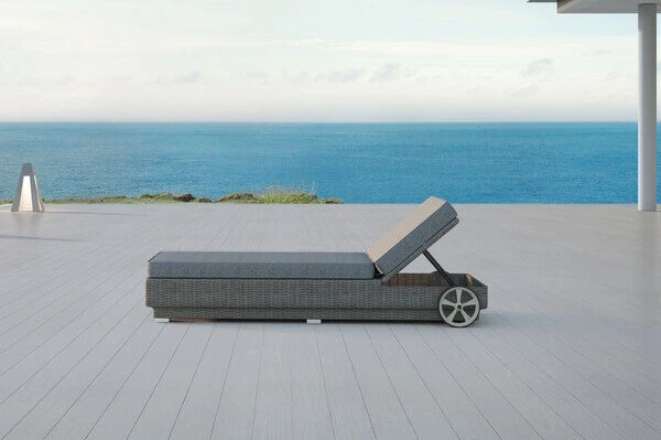 OUTFLEXX Rollliege, Grau, Polyrattan, 200x70x27,5cm, Rückenlehne 5-fach Verstellbar – Bild 19