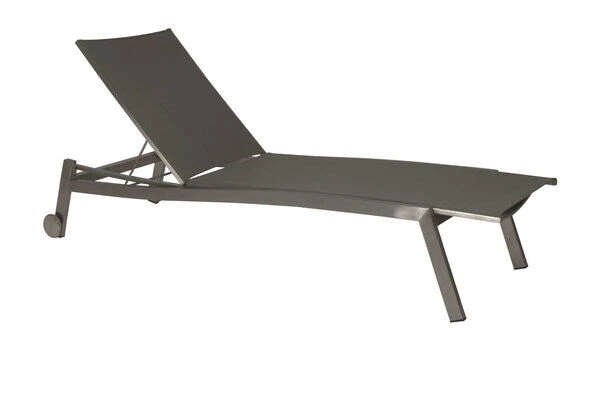 STERN Allround Rollenliege, Silbergrau, Edelstahl/Textil, 200x71x38 Cm, Verstellbare Rückenlehne