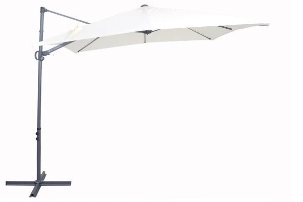OUTFLEXX Ampelschirm, Anthrazit/creme, Pulverbesch. Aluminium, 250x250cm, Inkl. PlattenstÀnder