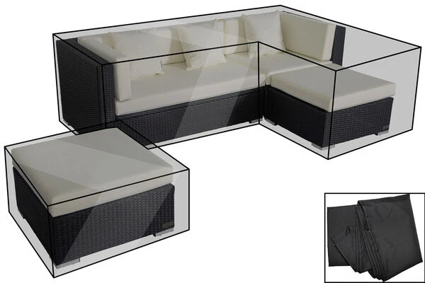 OUTFLEXX Premium Abdeckhaubenset, Für Lounge TheBox-A/-D: 18226/ 18227/ 18228/ 16068, Schwarz, Wasserbeständig