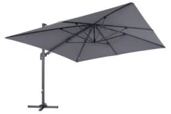 OUTFLEXX Ampelschirm, Anthrazit/grau, Alu/Polyester, 350x350cm, Inkl. Plattenständer