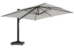 OUTFLEXX Ultimate L Ampelschirm, Anthrazit/creme, Alu/Spuncrylic®, 400x400cm, Inkl. Befüllbarem Schirmständer