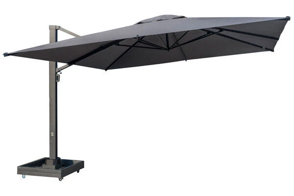 OUTFLEXX Ultimate XL Ampelschirm, Anthrazit/grau, Alu/Spuncrylic®, 450x450cm, Inkl. Befüllbarem Schirmständer