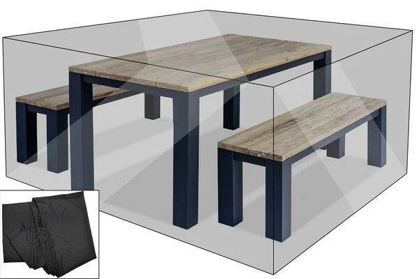 OUTFLEXX Premium Abdeckhaube Für Sitzgruppen Z.B. 20610/ 20614/ 20617, 165x180x75cm, Wasserbeständig, Schwarz