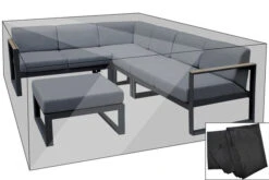 OUTFLEXX Premium Abdeckhaube Für Sitzgruppen Z.B. 20124/ 20568/ 20571, 226x292x59cm, Wasserbeständig, Schwarz