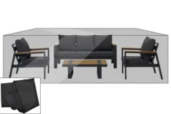 OUTFLEXX Premium Abdeckhaube Für Lounge, Z.B. 21034/ 18927, 400x200x65cm, Wasserbeständig, Schwarz