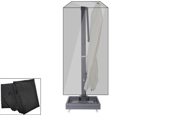 OUTFLEXX Premium Abdeckhaube Größe L Für Sonnenschirme Bis Ø400cm, Schwarz, Wasserbeständig, Ø70x292cm