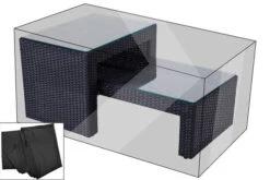 OUTFLEXX Premium Abdeckhaube Für Doppel-Couchtisch: 7768, 7769, 7770, Schwarz, Wasserbeständig