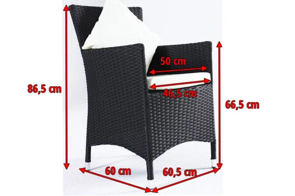 OUTFLEXX 2er Set Sessel, Schwarz, Polyrattan Inkl. Kissen Und Polster – Bild 5