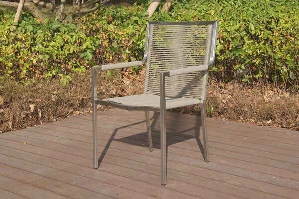 OUTFLEXX Stapelsessel, Grau, Edelstahl / Rope, 63x57x91 Cm – Bild 2