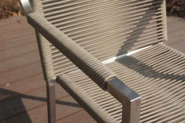 OUTFLEXX Stapelsessel, Grau, Edelstahl / Rope, 63x57x91 Cm – Bild 6