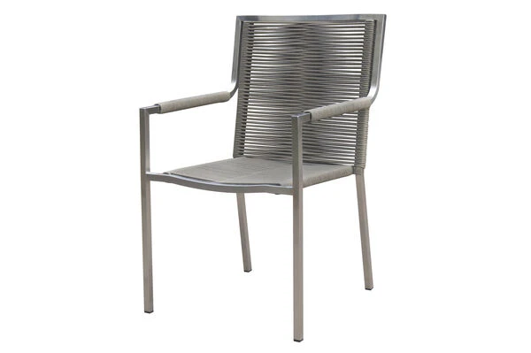 OUTFLEXX Stapelsessel, Grau, Edelstahl / Rope, 63x57x91 Cm