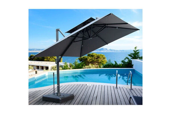 OUTFLEXX Ampelschirm, Anthrazit, Aluminium/Polyester, 300x400cm, Rechteckig – Bild 2