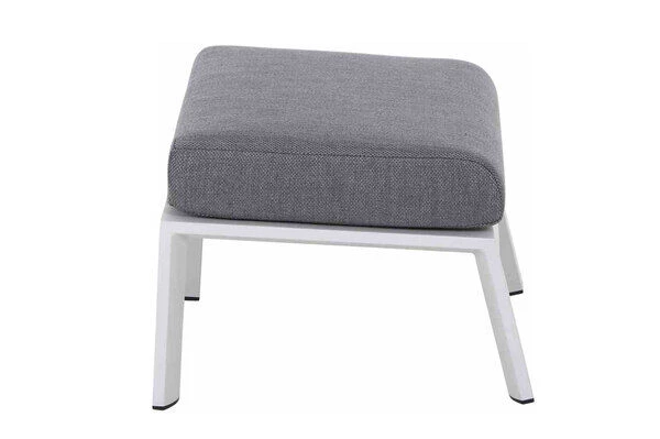 SIENA GARDEN Valencia Loungehocker, Matt Weiß-grau/stone Grey, Alu/Ranotex®-Gewebe, 59x60x43 Cm – Bild 2