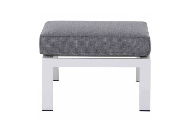 SIENA GARDEN Valencia Loungehocker, Matt Weiß-grau/stone Grey, Alu/Ranotex®-Gewebe, 59x60x43 Cm – Bild 3