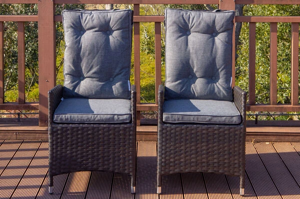 OUTFLEXX 2er Set Dining Sessel, Braun, Polyrattan, Je 55 X 65 X 112 Cm, Rücken Stufenlos Verstellbar – Bild 3