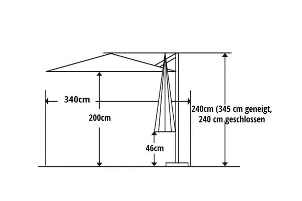 Schneider® SCHNEIDER Rhodos Junior Ampelschirm, Rot, 270x270 Cm, Quadratisch – Bild 5