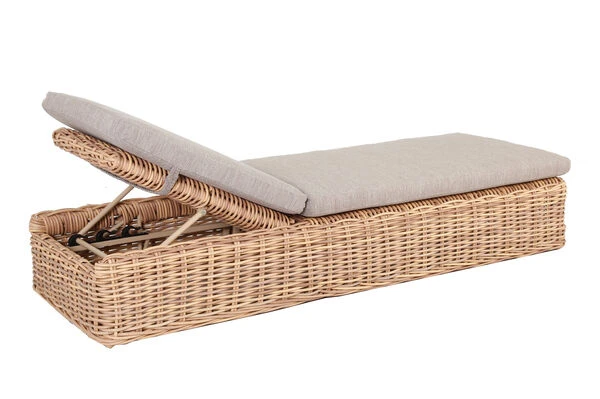OUTFLEXX Sunlounger, Natur Meliert/sand, Polyrattan, 216x76x47 Cm, Rückenlehne Verstellbar – Bild 6