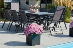 HARTMAN Xanadu / Aruba Sitzgruppe, Xerix, Alu/Textilene/Glaskeramik, 6 Stapelsessel, 2 Multipo, 160/220x100cm