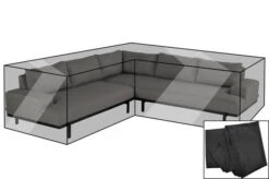 OUTFLEXX Premium Abdeckhaube Für Ecklounge, Schwarz, Z.B. 20454 / 21593 / 20455, 265 X 170 X 65 Cm, Wasserbeständig, Integriertes Zugband