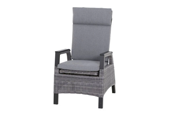 SIENA GARDEN Tirana/Solea Dining Set, Anthrazit/blau, Keramik/Gardino®-Geflecht/Alu, 205-265 X 103 X 76 Cm, Inkl. 6 Diningsessel, Stufenlos Verstellbar – Bild 2