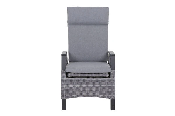 SIENA GARDEN Tirana/Solea Dining Set, Anthrazit/blau, Keramik/Gardino®-Geflecht/Alu, 205-265 X 103 X 76 Cm, Inkl. 6 Diningsessel, Stufenlos Verstellbar – Bild 4