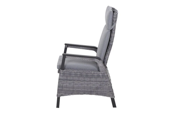 SIENA GARDEN Tirana/Solea Dining Set, Anthrazit/blau, Keramik/Gardino®-Geflecht/Alu, 205-265 X 103 X 76 Cm, Inkl. 6 Diningsessel, Stufenlos Verstellbar – Bild 6