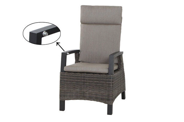 SIENA GARDEN Messina/Corido Dining Set, Anthrazit/grau, Alu/Gardino®-Geflecht/Keramik, Ca. 200-260 X 100 Cm, Inkl. 4 Diningsessel – Bild 4