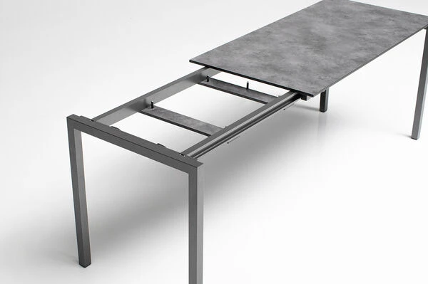 KETTLER Cubic/Basic Plus Padded Esstischgarnitur, Anthrazit, Alu/HPL/Textilene, 140/210x70 Cm, 8 Multipos â Bild 6