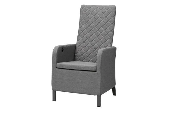 OUTFLEXX Malaga Premium Esstischgarnitur, Anthrazit/grau/flanelle, Alu/Glas/Subrella, 180/240cm, 8 Sessel, Ausziehfunktion, Verstellbare Rückenlehne – Bild 3