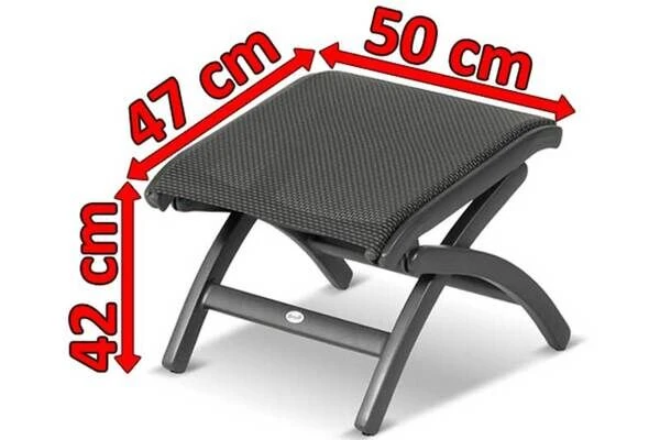 HARTMAN Da Vinci Hocker, Xerix/anthrazit, Alu/Textile, 50x47x42 Cm – Bild 2