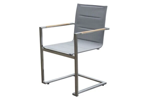 OUTFLEXX Set, Taupe, 180/240 X 100 Cm, Edelstahl/Teak, Ausziehtisch, 4 Stühle Padded, 2 Multipositionssessel – Bild 4