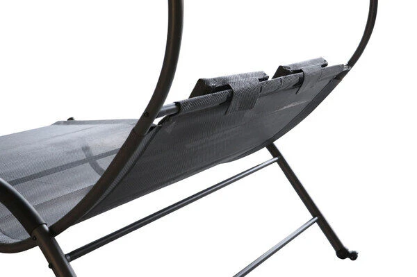 OUTFLEXX Doppelliege, Anthrazit, Polyester/Stahl Pulverbeschichtet, 205x138x34cm, Inkl. Nackenkissen, Rollbar – Bild 8