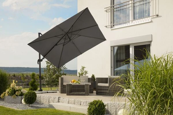 Schneider® SCHNEIDER Rhodos Eco Twist Ampelschirm, Anthrazit, Quadratisch, 270 X 270 Cm – Bild 2