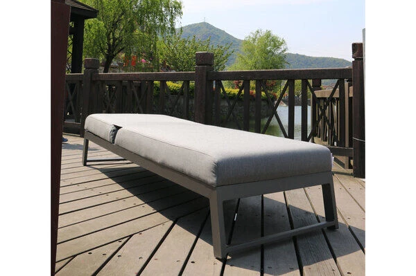 OUTFLEXX Allure Sonnenliege, Flanelle, Alu/Sunbrella, 211 X 74 X 44,5 Cm, Verstellbare Kopfstütze – Bild 2