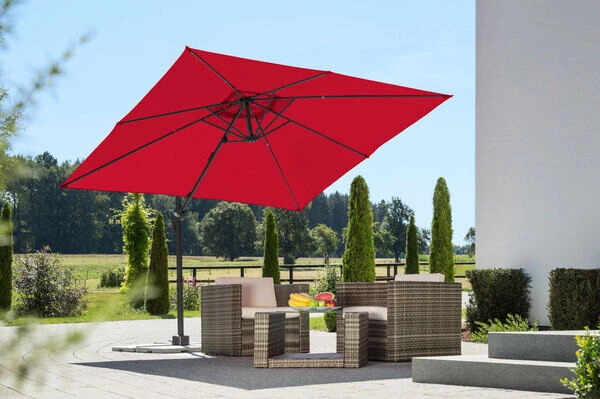 Schneider® SCHNEIDER Rhodos Junior Ampelschirm, Rot, 270x270 Cm, Quadratisch – Bild 2