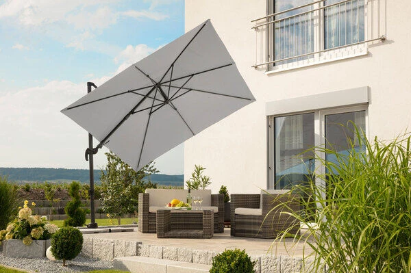 Schneider® SCHNEIDER Rhodos Eco Twist Ampelschirm, Grau, 270x270 Cm, Quadratisch – Bild 2