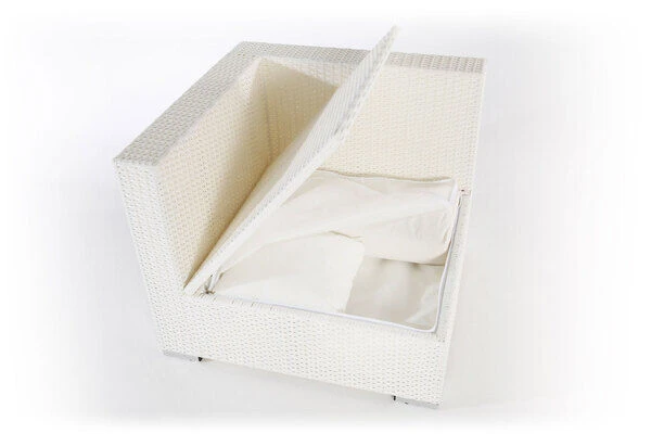 OUTFLEXX Eckelement, Weiß, Polyrattan, Inkl. Polster Und Kissen, Wasserfeste Kissenbox – Bild 2
