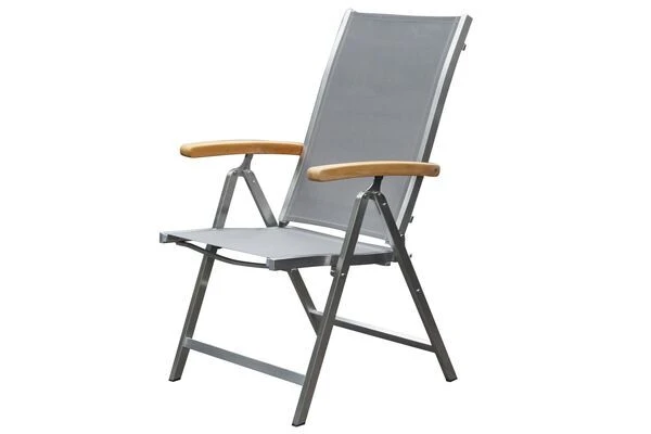 OUTFLEXX Set, Taupe, 180/240 X 100 Cm, Edelstahl/Teak, Ausziehtisch, 4 Stühle Padded, 2 Multipositionssessel – Bild 6