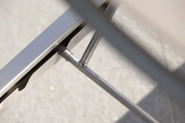 STERN Allround Rollenliege, Silbergrau, Edelstahl/Textil, 200x71x38 Cm, Verstellbare Rückenlehne – Bild 3