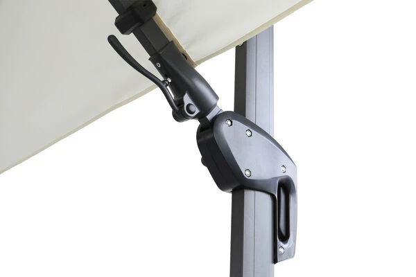 OUTFLEXX Ampelschirm, Creme, Pulverbesch. Aluminium, 300x300 Cm, Inkl. PlattenstĂ€nder, Twist-Funktion â Bild 8