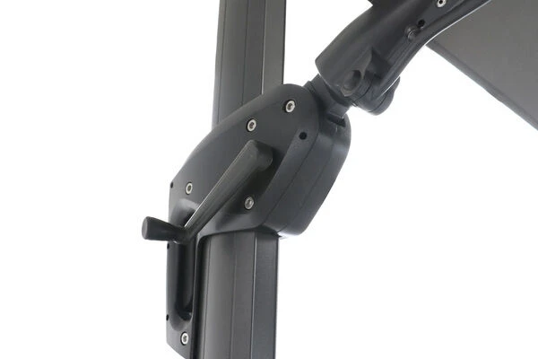 OUTFLEXX Ampelschirm, Anthrazit, Pulverbesch. Aluminium, 300x300 Cm, Inkl. Plattenständer, Twist-Funktion – Bild 8