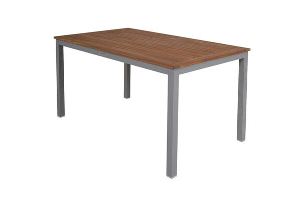 VILLANA Esstischgarnitur, Silber/schwarz, Alu / FSC-Akazienholz, Gartentisch 150 X 90 Cm, 6 Multipositionssessel – Bild 3