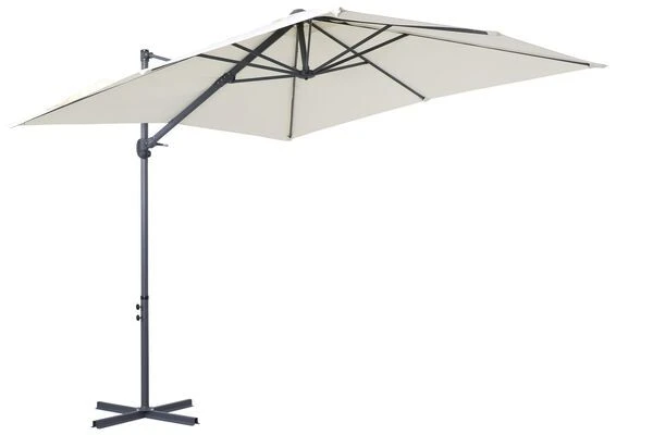 OUTFLEXX Ampelschirm, Anthrazit/creme, Pulverbesch. Aluminium, 250x250cm, Inkl. PlattenstĂ€nder â Bild 3