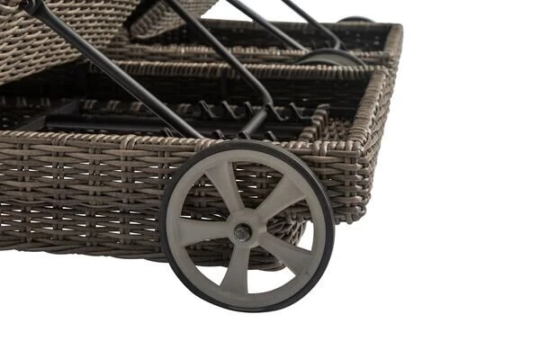 OUTFLEXX Rollliege, Grau, Polyrattan, 200x70x27,5cm, Rückenlehne 5-fach Verstellbar – Bild 3