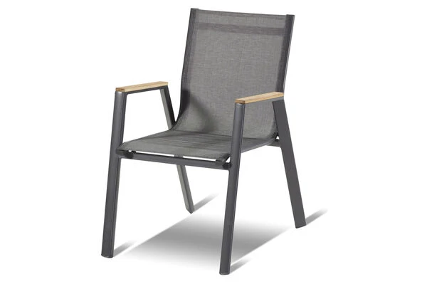 HARTMAN Sondermodell Xanadu / Aruba Set, Xerix/anthrazit, Alu/Glaskeramik, 6 Stapelsessel, 220/280x100cm – Bild 3